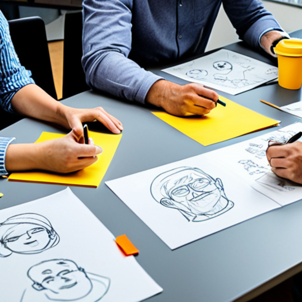 Brainstorming Session**

"A vibrant brainstorming session in a bright, modern animation studio, fully clothed professionals collaborating around a table covered with sketches and colorful sticky notes, coffee cups scattered around, safe for work, appropriate content, perfect anatomy, natural proportions, professional atmosphere, high quality, well-formed hands, proper finger count, modest clothing, family-friendly."

**