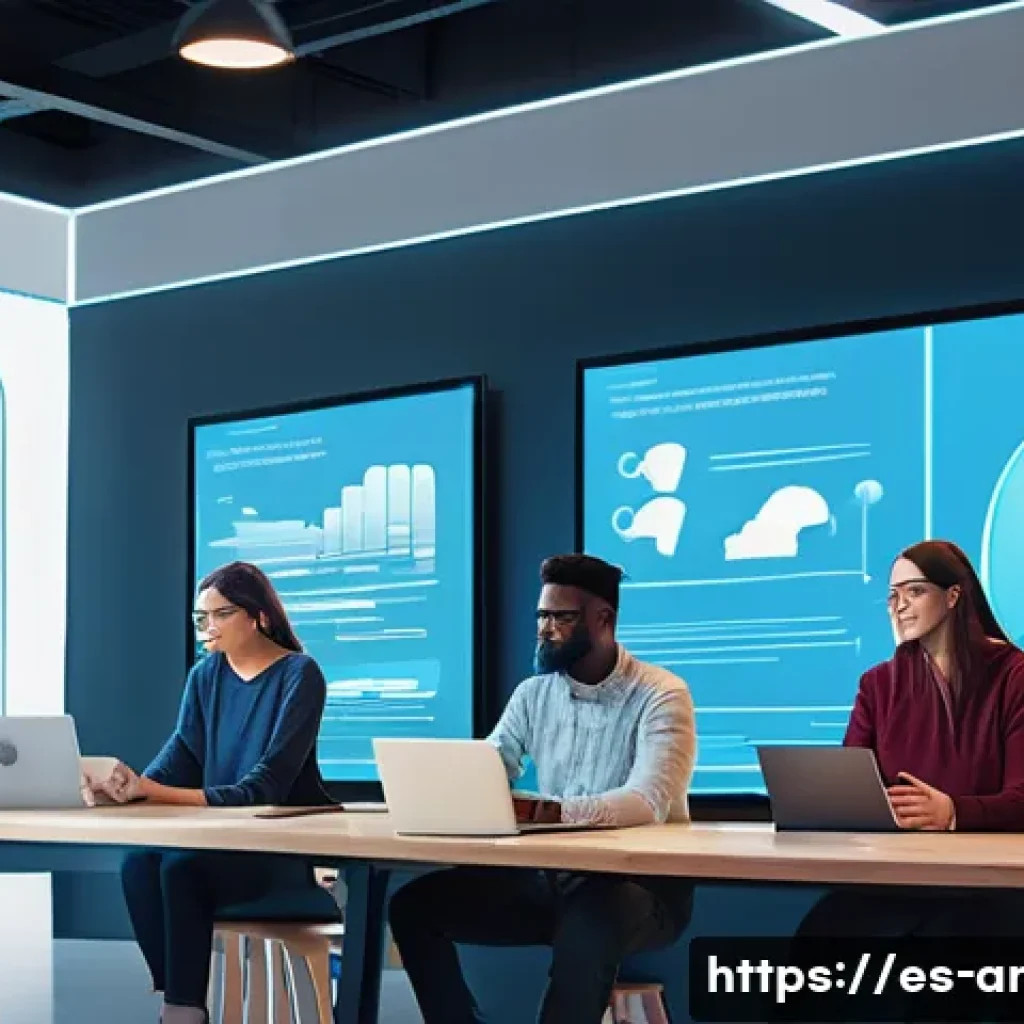 애니메이션 기획사의 프로젝트 성과 측정법 - A vibrant digital art scene depicting an animated project team analyzing social media engagement dat...