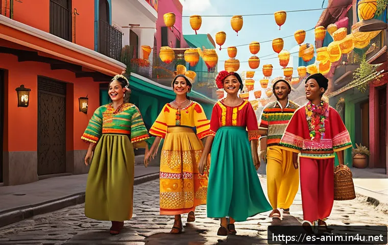 애니메이션 기획에서 시청자 분석 활용하기 - A vibrant, culturally rich animation scene set in a modern Latin American urban environment during a...