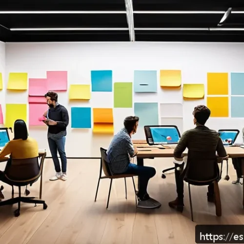 Home 17 애니메이션 기획사의 리더십 역할 - A vibrant animation studio workspace filled with a diverse team of creative professionals collaborat...